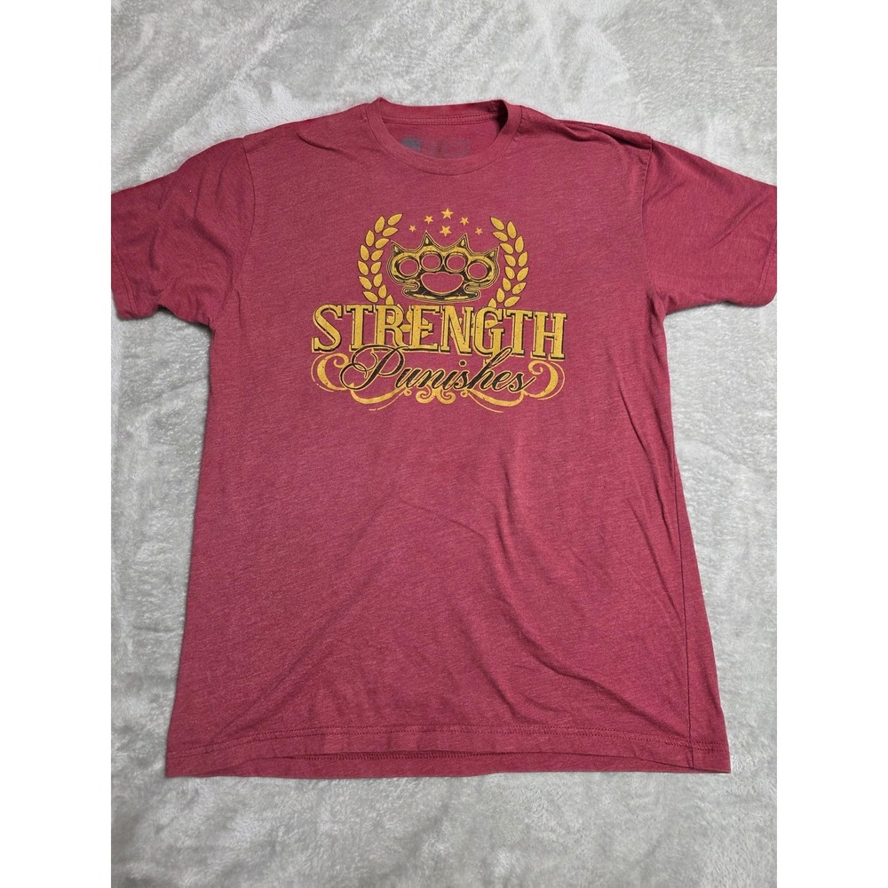 BC Strength Punishes Shirt Mens Large Red Graphic Gym Fitness Tee Motivational